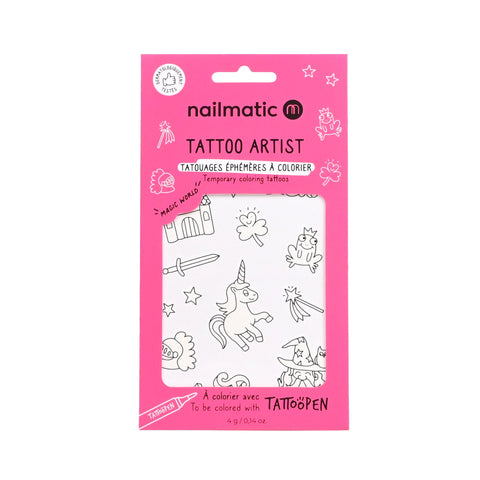 Nailmatic Kids- Temporary Coloring Tattoos - Magic World