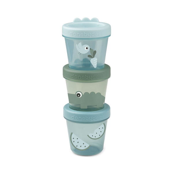 Done by Deer - Baby food container 3-pack Croco Green