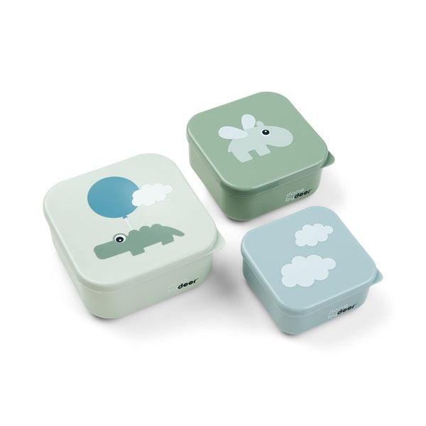 Done by Deer - Snack box set 3 pcs Happy clouds Green