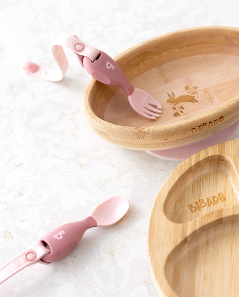 Bibado - Handi Cutlery - Attachable Baby Cutlery : Blush Two Pack