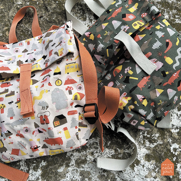 Maison Petit Jour - Backpack Mini Messenger - L'AVENTURE GREEN - Prepack of 2 - $20.00