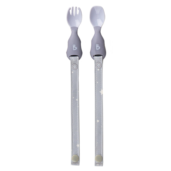 Bibado - Handi Cutlery - Attachable Baby Cutlery : Blush Two Pack