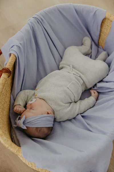 Copper Pearl - Periwinkle Ribbed Swaddle Blanket
