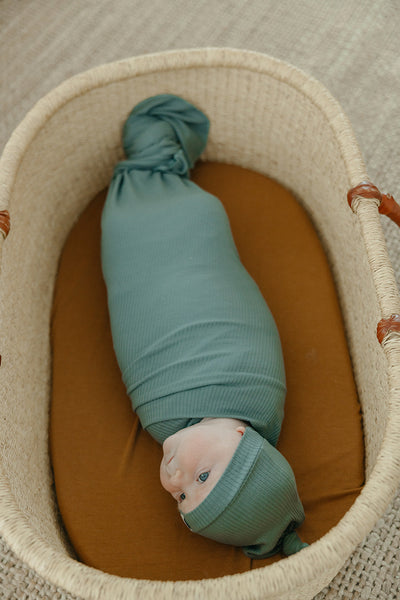 Copper Pearl - Moss Ribbed Swaddle Blanket