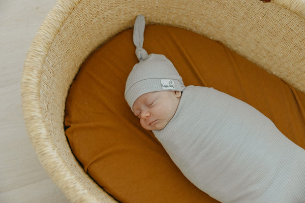 Copper Pearl - Ash Ribbed Swaddle Blanket