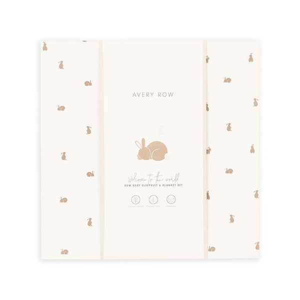 Avery Row - Sleepsuit and Blanket Set 0-3m - Bunnies
