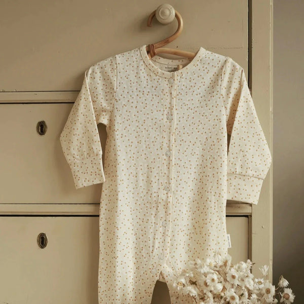 Avery Row - Printed Jersey Sleepsuit - Daisy Meadow