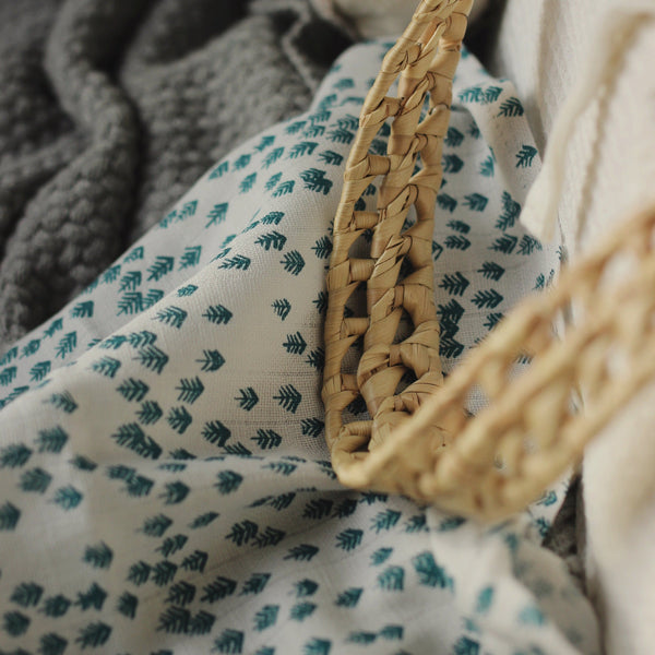 Avery Row - Muslin Swaddle - Nordic Forest