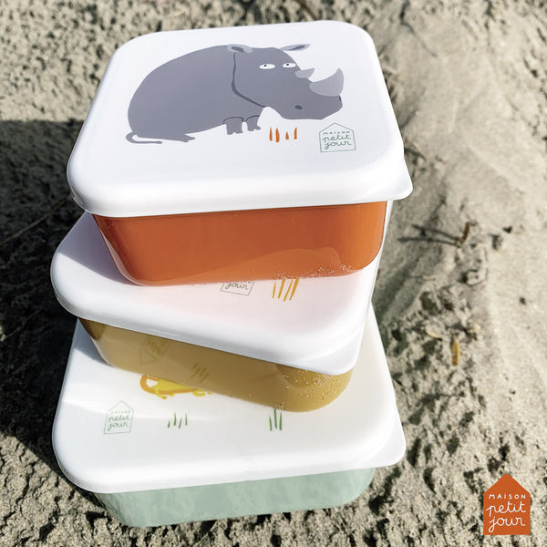 Maison Petit Jour - Set of 3 Lunch Boxes - LA SAVANE - Prepack of 4 - $10.00