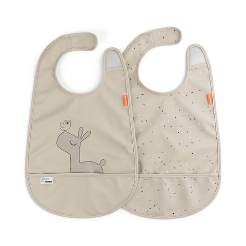 Done by Deer -Bib w/velcro 2-pack Lalee Sand