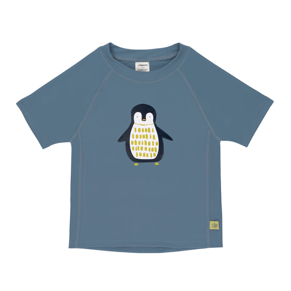 Lassig Swimwear - Boys - Short Sleeve Rashguard - Penguin Niagara Blue