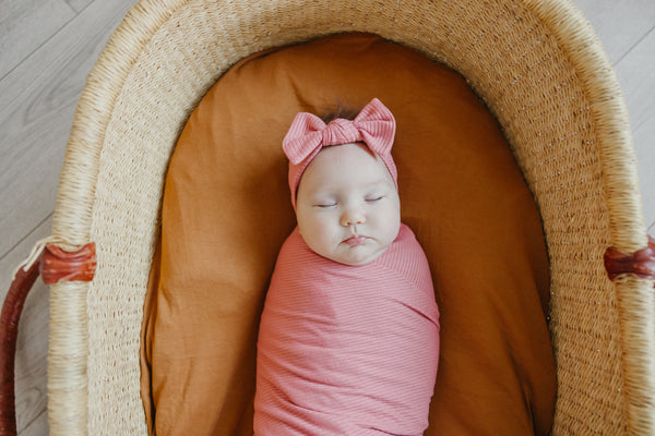 Copper Pearl - Rosewood Ribbed Swaddle Blanket