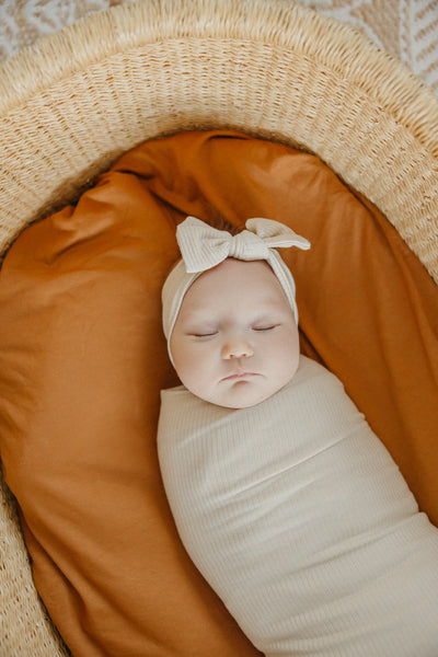 Copper Pearl - Moonstone Ribbed Swaddle Blanket