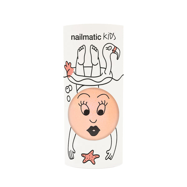 Nailmatic Kids- Water-based nail polish for kids- Flamingo - Pearly Neon Coral