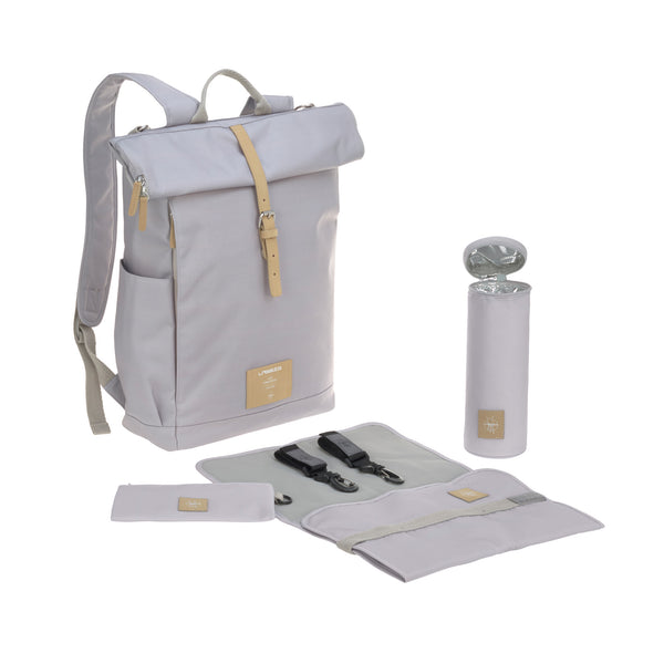 Lassig - Green Label - Diaper bag - Rolltop Backpack Grey