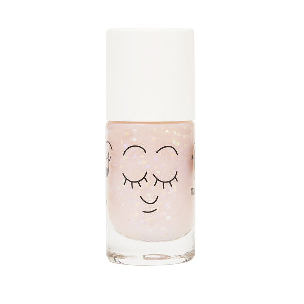 Nailmatic Kids- Water-based nail polish for kids- Polly - Clear Pink Glitter