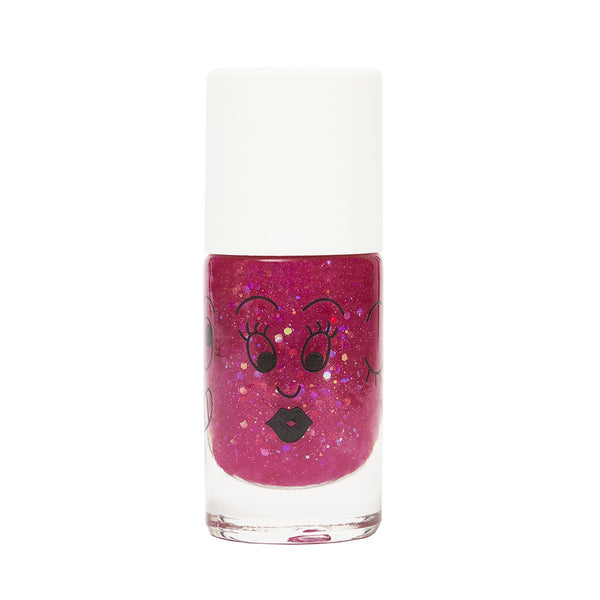 Nailmatic Kids- Water-based nail polish for kids- Sheepy - Clear Raspberry Glitter